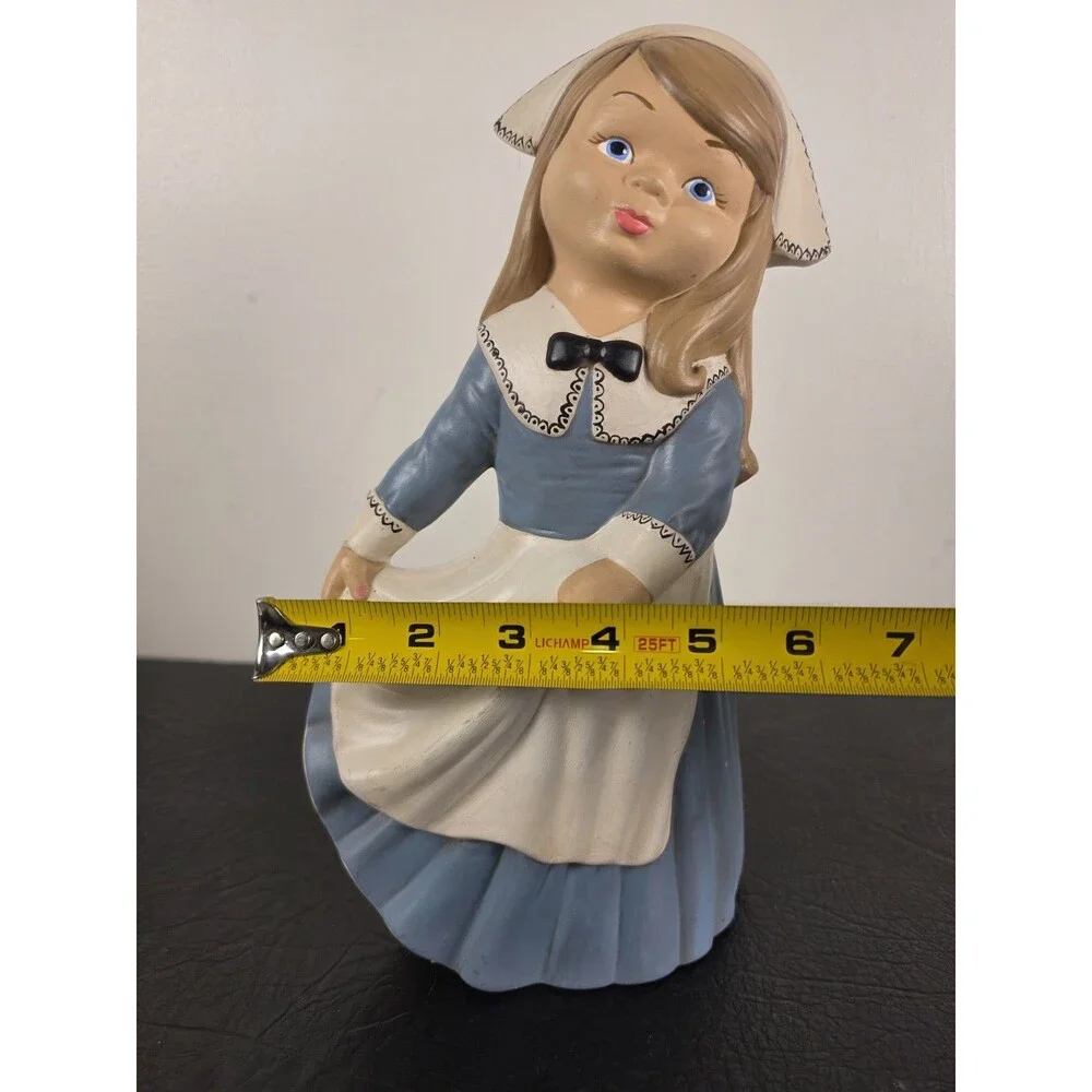 Antique 1960’s/70’s Hand Painted Pilgrim Woman, Very Rare Ceramic 7 Inches Tall